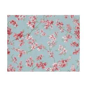  Felicity Meandering Jasmine Blooms Aqua Pink by the Half Yard Arts 