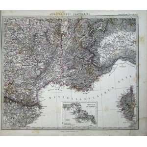   France Corsica Marseille Plan1874 Stielers Map
