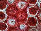 Rosette ribbon Taffeta two toned red ivory wedding fabric