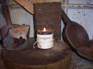 PRIMITIVE * 3 X 3 * PITCH OLDE HEARTH FLICKER CANDLE  