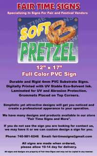 SOFT PRETZEL Concession Sign   Rectangle PVC Full Color Laminated Sign 