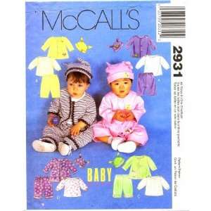  McCalls 2931 Sewing Pattern Infants Jacket Top Pants Hat 