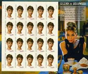 Audrey Hepburn 20 x 37 Cent U.S. Postage Stamps 2003  