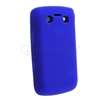 Blue Gel Rubber Silicone Skin Cover Case+LCD Film For Blackberry Bold 