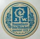 AUGUSTINER BRAU MUNCHEN Beer Coaster Mat GERMANY 2 side