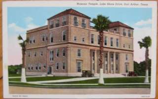 1940 Postcard   Masonic Temple   Port Arthur, Texas, TX  