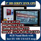 Inch HD GPS Navigation AV IN & Vehicle DVR Video/Camera Recorder 4GB 