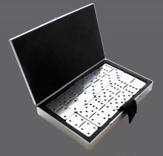 Metal Board Gift Aluminium Dominoes Pocket Travel Game  