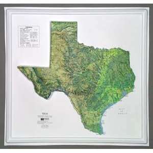   Raised Relief Map NCR Style with GOLD Plastic Frame