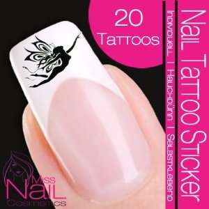  Nail Art Tattoo Sticker Fairy / Elves   black Beauty
