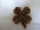 Gorgeous vintage 4 leaf clover crystal Brooch by BSK