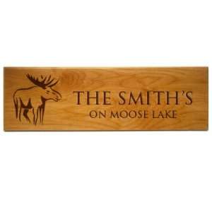 24 Rustic Moose Engraved Sign