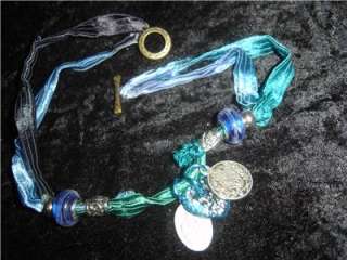 Erzulie Dantor necklace~adjustable ribbon vintage medal  