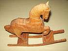 Wood Carved Rocking Horse, Not Painted, 7 inch Horse