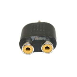 5mm Stereo Plug to Dual 2 Port RCA Female Adapter Y  