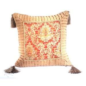   Square Decorative Pillow with Fringe 17 by 17 inches