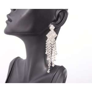 Silver Kite Style 3 Inch Drop Earrings Basketball Mob Wives Lady Gaga 