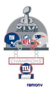 NY Giants Super Bowl XLVI Champions Dangle Pin 46 Large Patriots New 