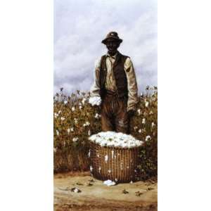    Negro Man in Cotton Field with Basket of Cotton II