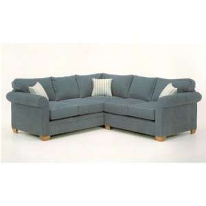 pc custom sectional with rolled arms and wood feet , L shaped 