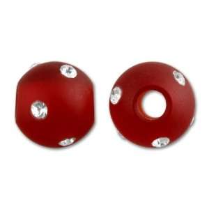   Garnet and Crystal 10mm Round Bead (3.2mm Hole) Arts, Crafts & Sewing