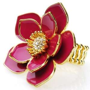   Cute Flower Shape Ring with Ajustable Band in Gold Rose Tones Jewelry