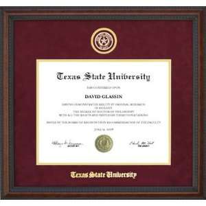 Texas State Diploma Frame with Embossed School Seal  