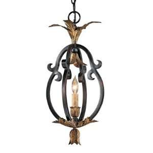   Light Pendant in French Black with Gold Highlights