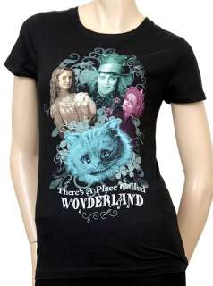 New Disney Alice In Wonderland Place S/S Womens T Shirts Black Size L 