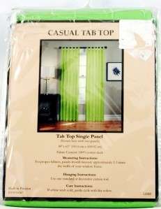 Decor Curtain Casual Tab Top Panel 40 W 63 H Green  