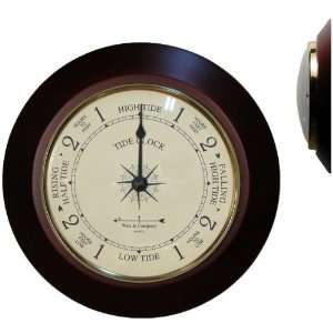   Clock with Convex Glass Lens in Deep Cherry by West and Company Home