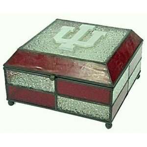    Indiana Hoosiers Stained Glass Charm/Jewelry Box