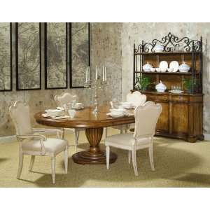 Oval Dining Table Set by A.R.T. Furniture   English Toffee top / Linen 