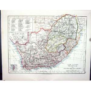  Johnston Map 1906 Cape Colony Transvaal Orange River Africa 