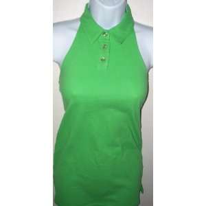  Womens PreWashed Backless Halter Sports Top, LIME GREEN 