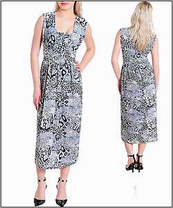 Roman Gray/Black Animal Print Dress   1X   2X   3X   Choose your Size 