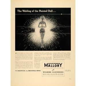  1940 Ad P. R. Mallory Electrodes Sparks Doll Woman Weld 