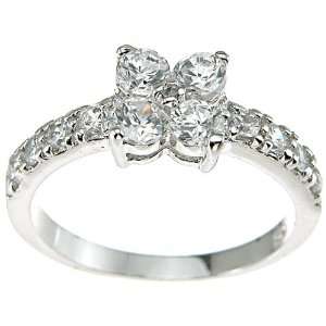  14k White Gold 925 Butterfly Diamond Cz Ring (9) Jewelry