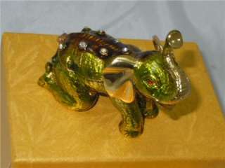  Hinged Box Elephant Limoges Style Bejeweled Free US Shipping  