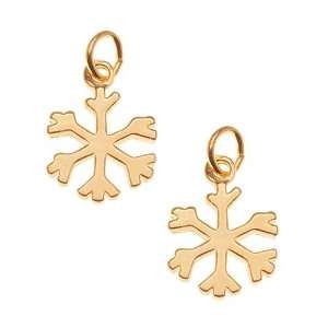  22K Gold Plated Charms   Winter Holiday Snowflake 17mm (2 