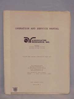 Associated Research 4040AT Operation & Service Manual  