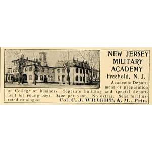 1906 Ad New Jersey Military Academy Freehold Wright 
