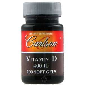 Vitamin D3 400 IU 100 Softgels   Carlson Labs Health 