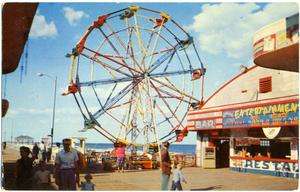 Ferris Wheel, Boardwalk & Amusements   SEASIDE HEIGHTS NJ, 1959  