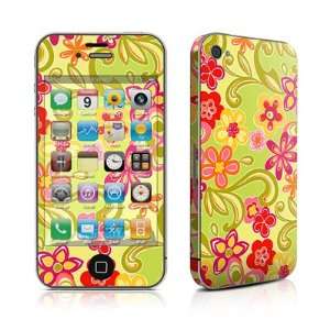 Hippie Flowers Hot Pink Design Protective Skin Decal Sticker for Apple 