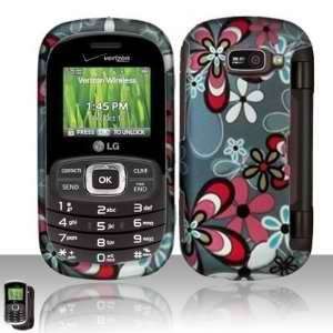LG Octane VN530 (Verizon) 2D Red Flowers Premium Phone Protector Hard 