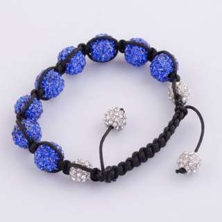 New Blue Crystal Beads Handmade Rope Plait Bracelets  
