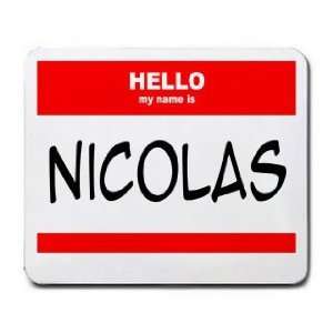  HELLO my name is NICOLAS Mousepad