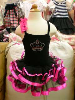 Black Ballet Dance Leotard Tutu Girl Dress SZ3 4 5 6 8T  