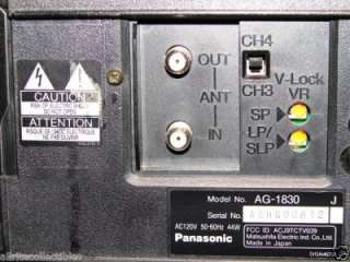 PANASONIC AG 1830 S VHS Super VHS Recorder Player Pro Editing VCR W 